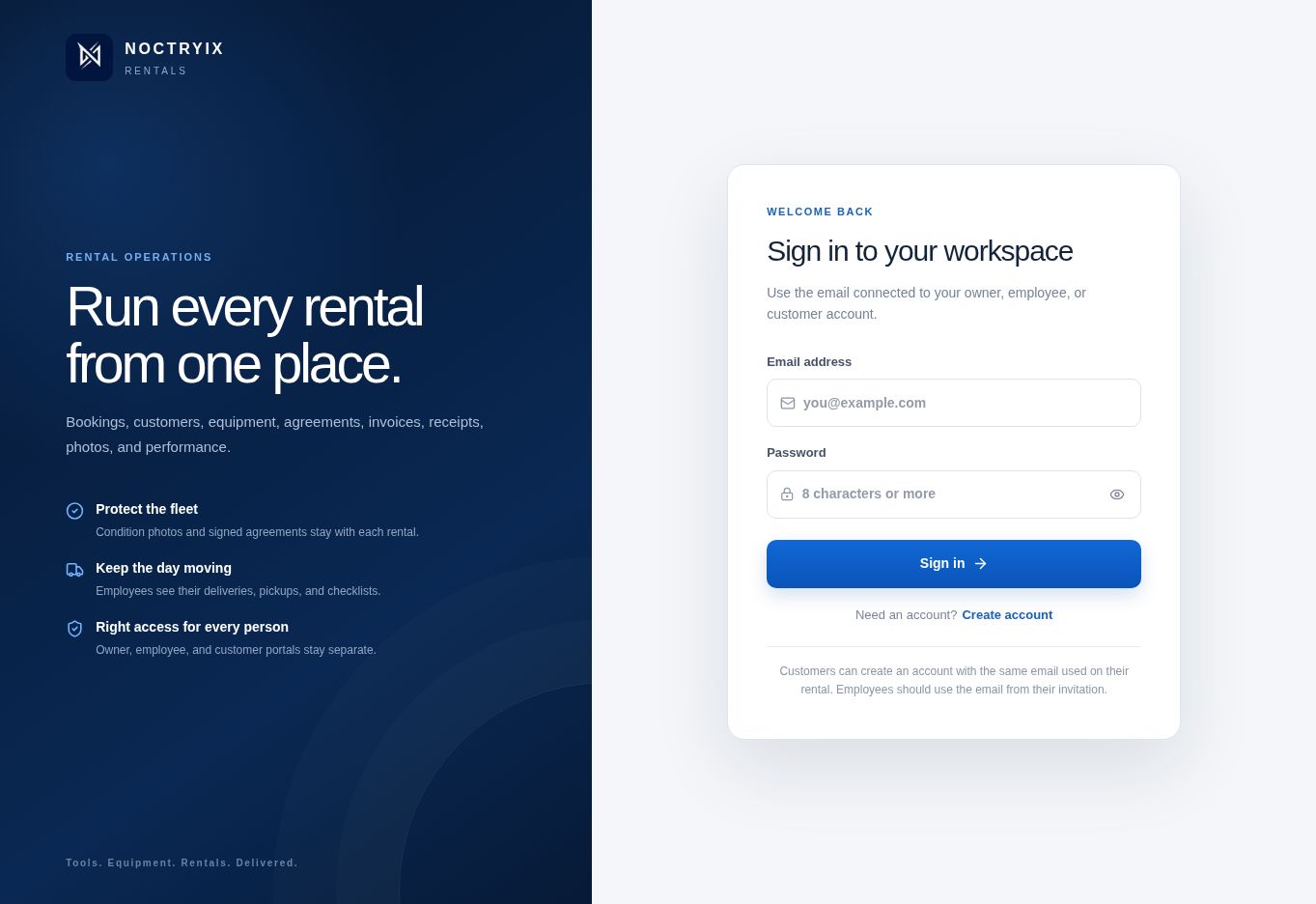 Noctryix Rentals Platform project preview
