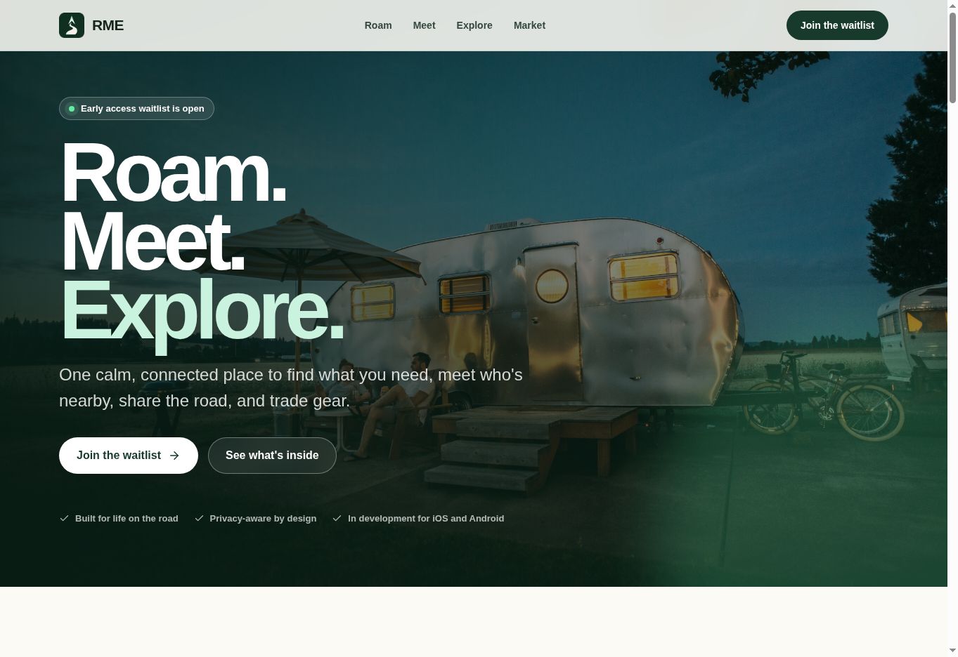 Roam. Meet. Explore. project preview